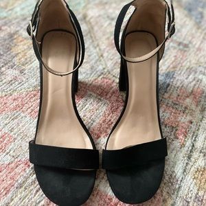 Black Open Toe Heels w/ Strap